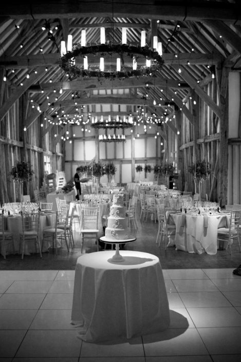 Micklefield Hall Great Barn wedding event lighting - festoon, fairylights, party lights