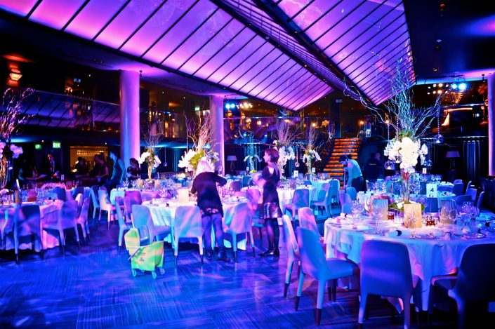Quaglinos london wedding event party lighting design - uplighting and pinspotting