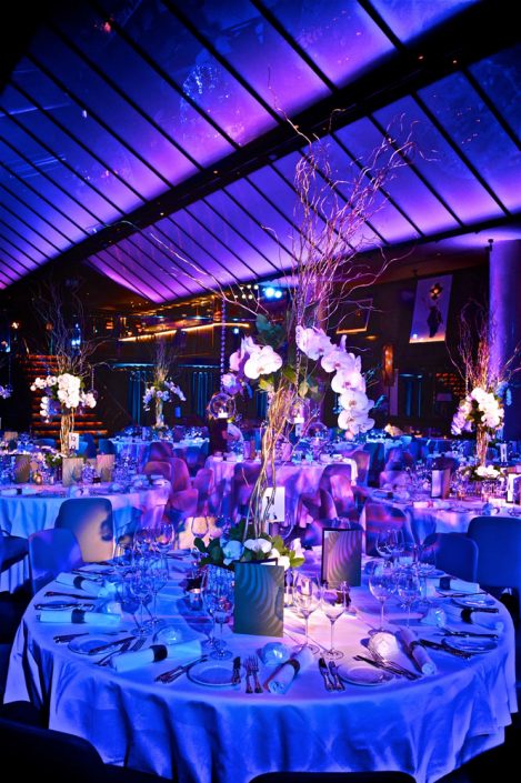Quaglinos london wedding event party lighting design - uplighting and pinspotting