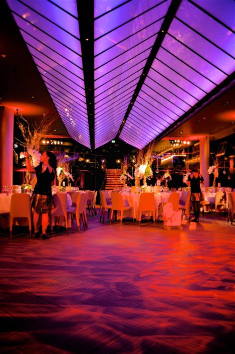 Quaglinos london wedding event party lighting design - uplighting and pinspotting