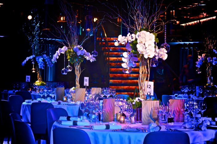 Quaglinos london wedding event party lighting design - uplighting and pinspotting
