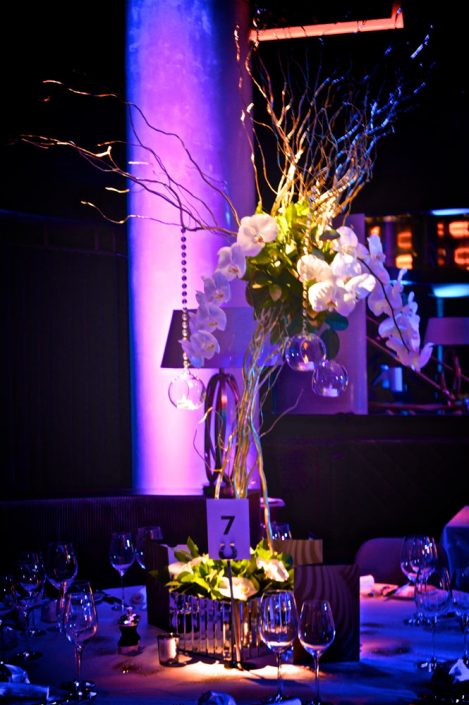 Quaglinos london wedding event party lighting design - uplighting and pinspotting