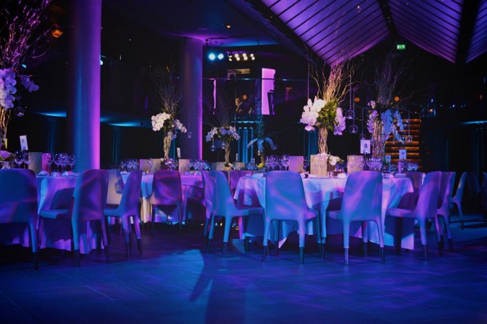 Quaglinos london wedding event party lighting design - uplighting and pinspotting