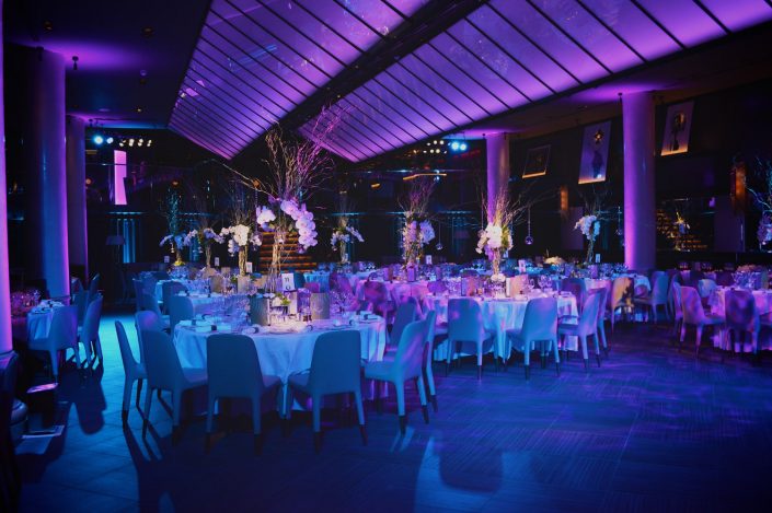 Quaglinos london wedding event party lighting design - uplighting and pinspotting