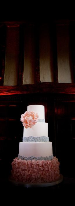 Great Fosters wedding party lighting design - fairylight canopy - uplighting and pinspotting