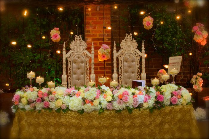 Northbrook house Indian Bride Wedding - Lighting design, backdrop, pinspotting, dance floor uplighting, festoon canopy, fairylights
