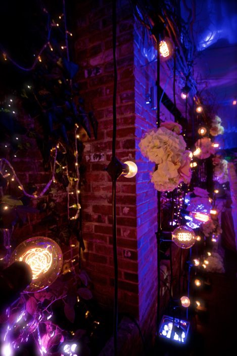 Northbrook house Indian Bride Wedding - Lighting design, backdrop, pinspotting, dance floor uplighting, festoon canopy, fairylights