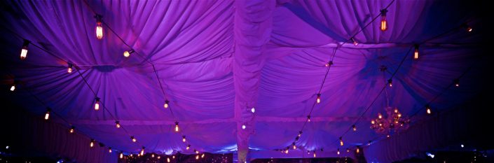 Northbrook house Indian Bride Wedding - Lighting design, backdrop, pinspotting, dance floor uplighting, festoon canopy, fairylights