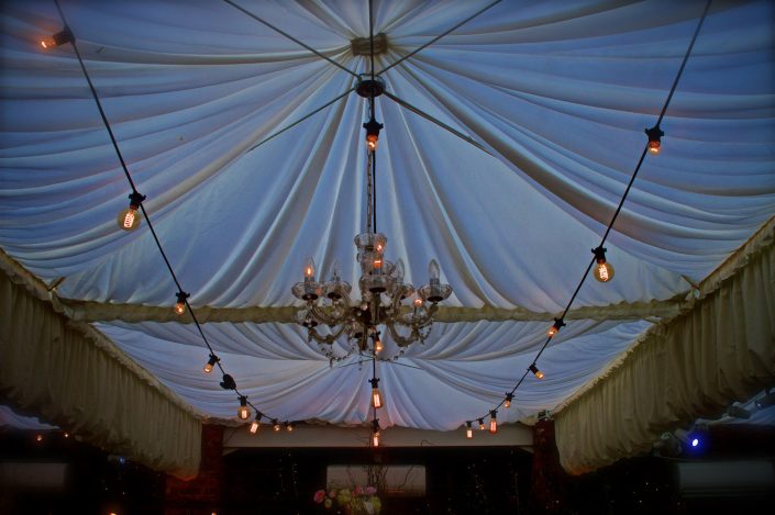 Northbrook house Indian Bride Wedding - Lighting design, backdrop, pinspotting, dance floor uplighting, festoon canopy, fairylights