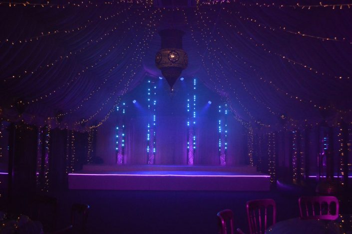 The Crazy Bear Stadhampton - wedding party event stage lighting - dancefloor show