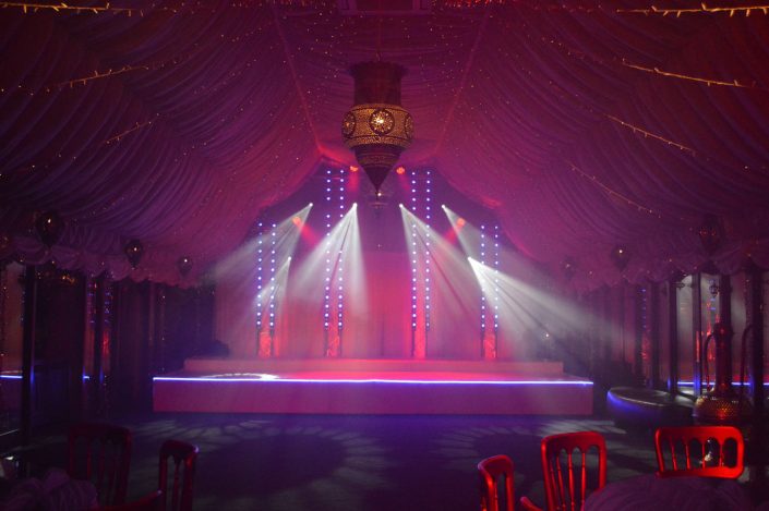 The Crazy Bear Stadhampton - wedding party event stage lighting - dancefloor show