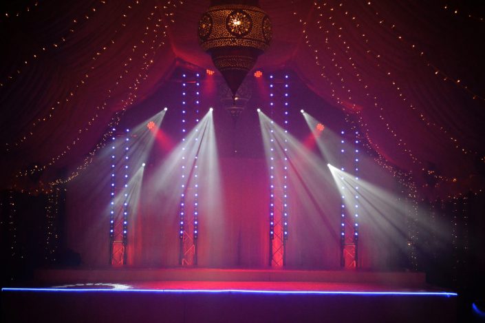 The Crazy Bear Stadhampton - wedding party event stage lighting - dancefloor show