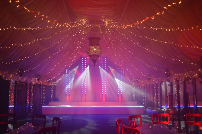 The Crazy Bear Stadhampton - wedding party event stage lighting - dancefloor show
