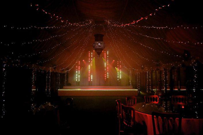 The Crazy Bear Stadhampton - wedding party event stage lighting - dancefloor show