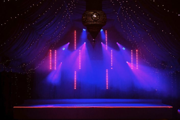 The Crazy Bear Stadhampton - wedding party event stage lighting - dancefloor show