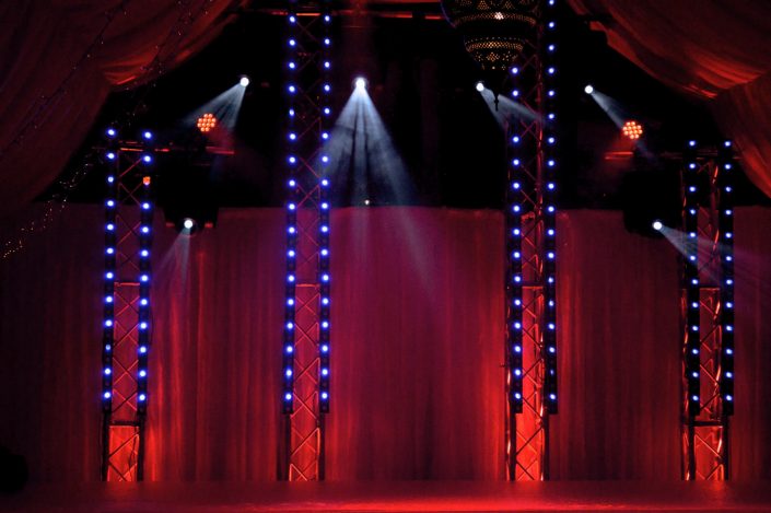 The Crazy Bear Stadhampton - wedding party event stage lighting - dancefloor show