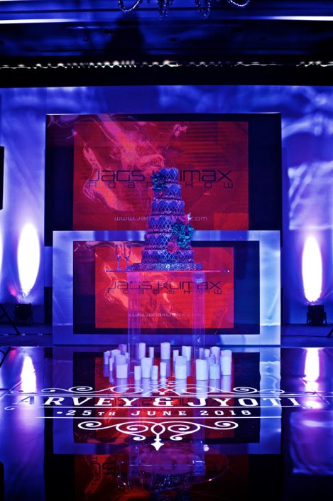 The Hilton Syon Park London - Indian Bride Wedding - Lighting design, backdrop, pinspotting, dance-floor uplighting