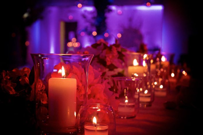 The Montcalm London - Nigerian Wedding Party Lighting Design - uplighting, dance-floor, candles