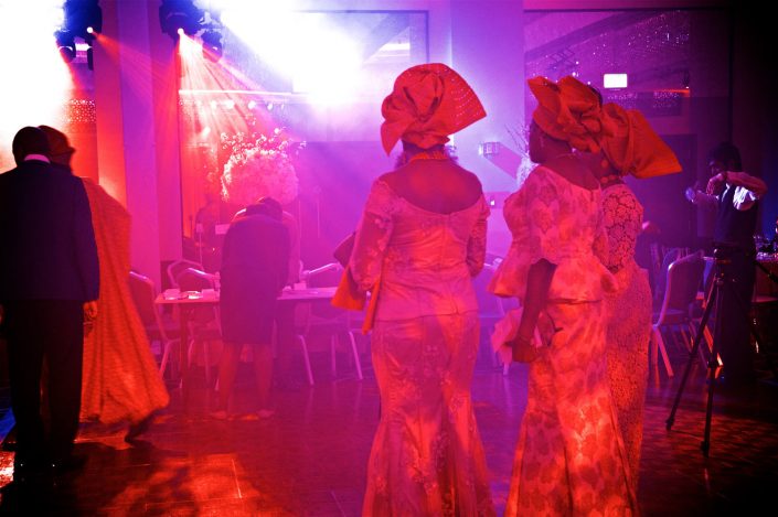 The Montcalm London - Nigerian Wedding Party Lighting Design - uplighting, dance-floor, candles