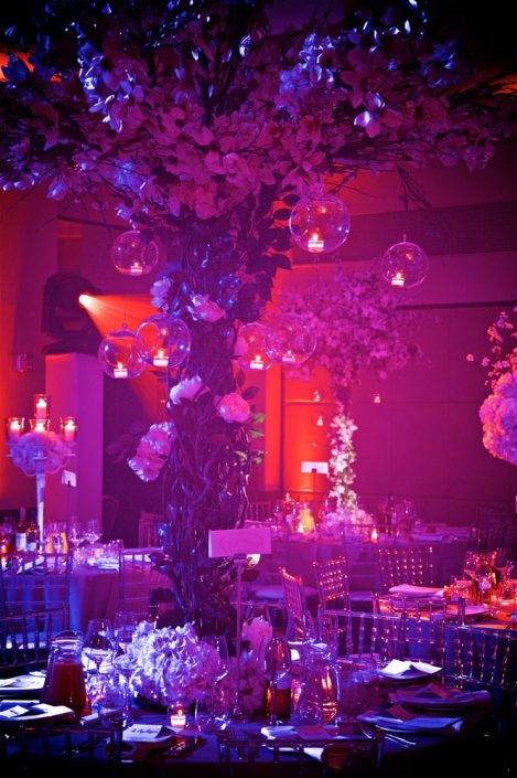 The Montcalm London - Nigerian Wedding Party Lighting Design - uplighting, dance-floor, candles