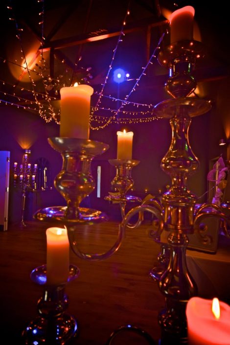 Stoke Place wedding party event lighting - fairylight canopy, uplighting, pinspotting, exterior garden lighting