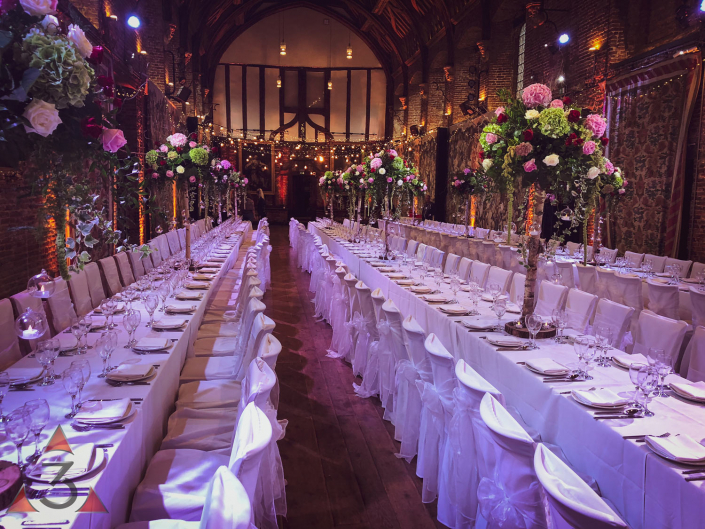 Hatfield house old palace wedding event corporate party lighting design