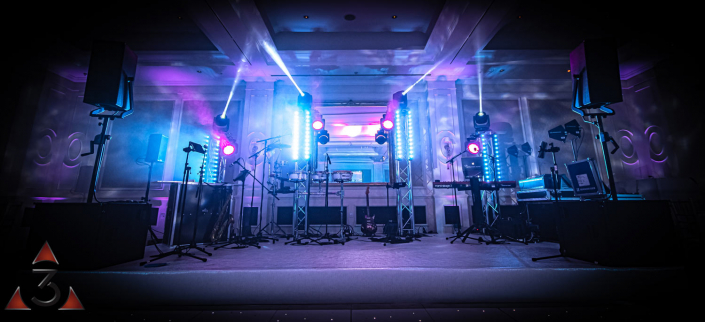 Four Seasons Hampshire wedding lighting ballroom party dinner design