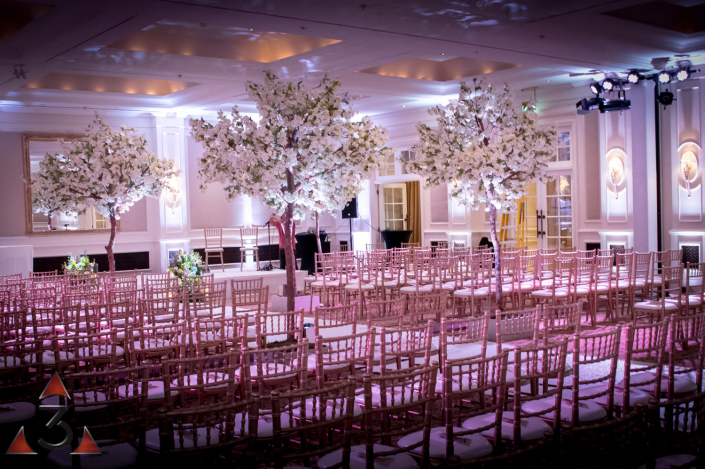 Four Seasons Hampshire wedding lighting ballroom party dinner design