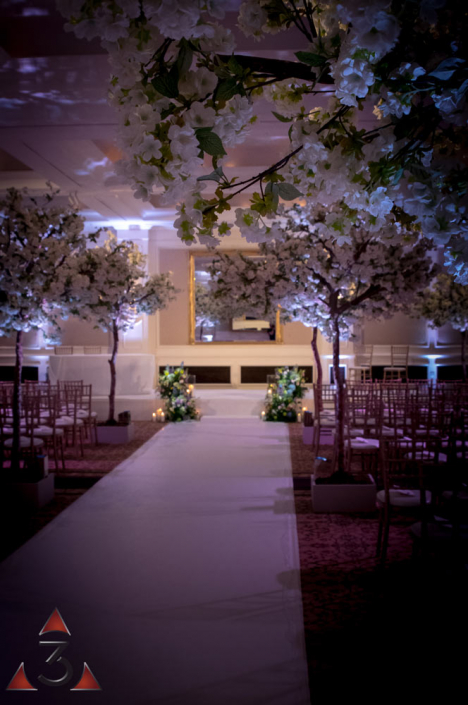 Four Seasons Hampshire wedding lighting ballroom party dinner design