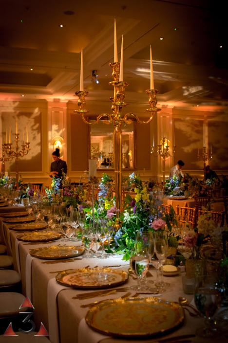 Four Seasons Hampshire wedding lighting ballroom party dinner design