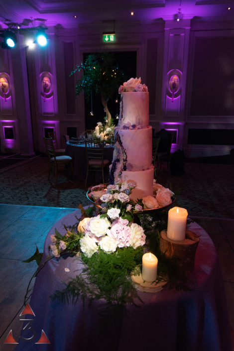 Four Seasons Hampshire wedding lighting ballroom party dinner design
