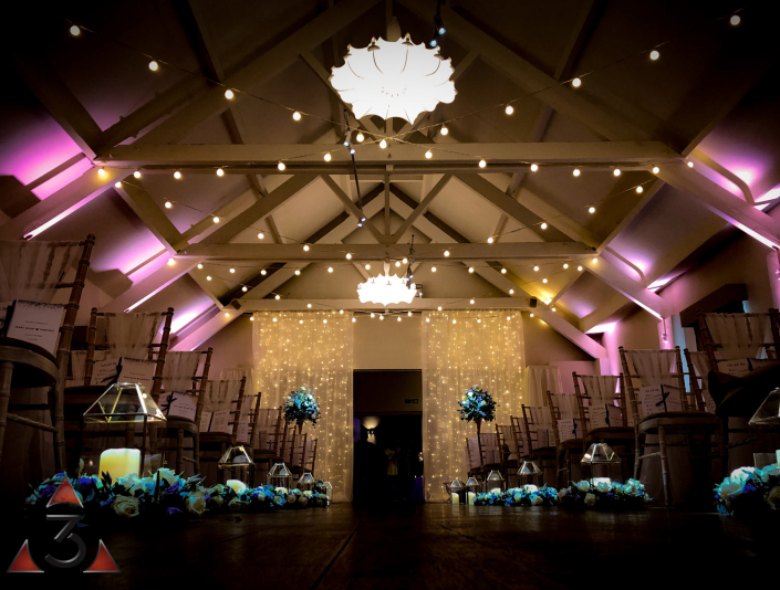 Stoke Place Hotel - wedding lighting ballroom party dinner design