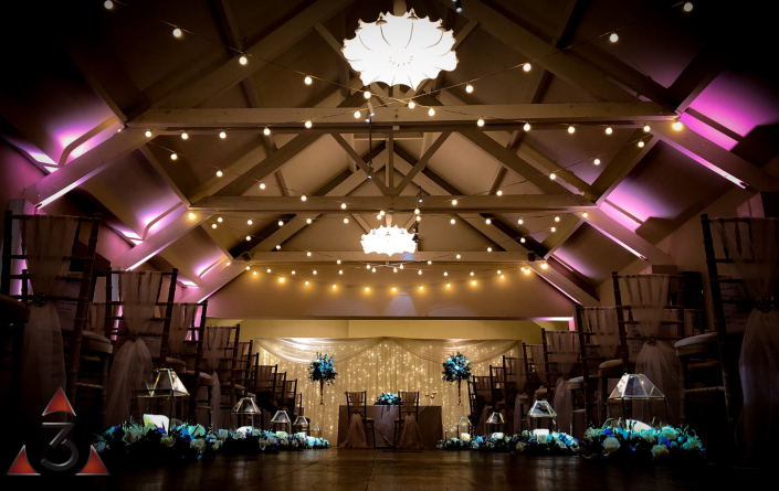 Stoke Place Hotel - wedding lighting ballroom party dinner design